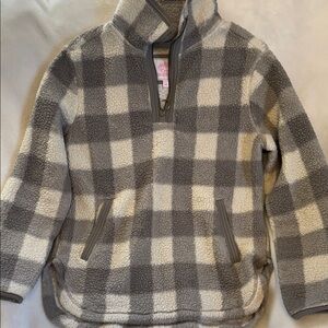 Cozy Gray and White Women’s Fleece Jacket